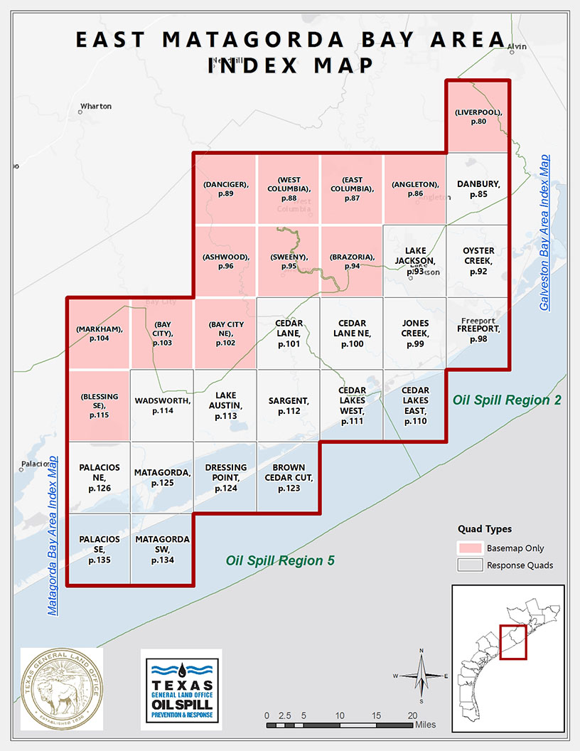 east matagorda bay index map