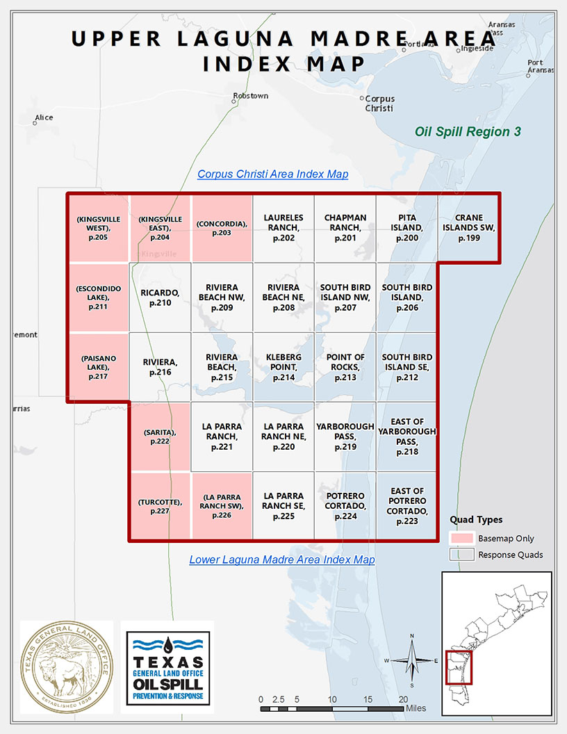 Upper Laguna Madre Area Index Map